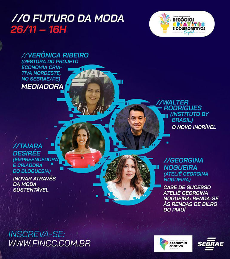 Ateliê Georgina Nogueira participou em 2020 da Feira Internacional de Negócios Criativos e Colaborativos